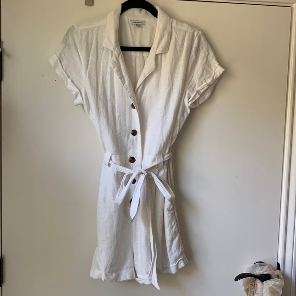 American Eagle White Linen Romper